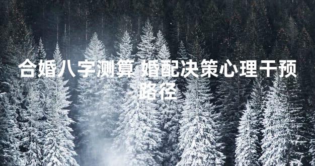 合婚八字测算 婚配决策心理干预路径